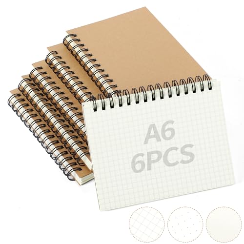 Caderno Espiral A6 com Capa Kraft - 160 Páginas Fasood - Papel de impressora e copiadora - A6, 160 páginas, capa kraft