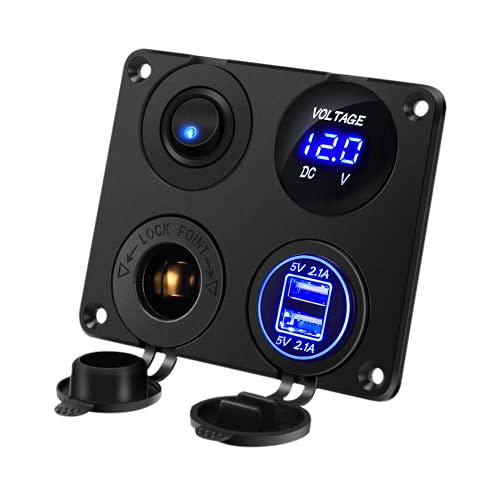 ThLevel 4 em 1 Power Strip com 2 Portas Usb e Medidor de Voltagem Led Thlevel - Interruptores elétricos - 5v, 2.1a, medidor de voltagem, proteção sobrecarga, curto-circuito