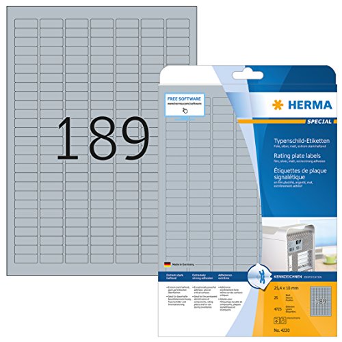 Herma Labels white 42x28 SuperPrint 4725 pcs. HERMA - Etiquetas e tags - 4725 peças, prateado, hp laserjet pro