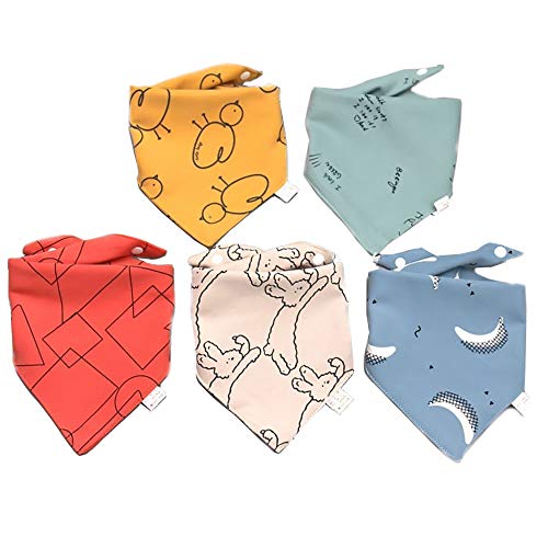 Pack de 5 Bandanas ZoneYan Triangulares Absorbentes Algodão 100% ZoneYan - Babetes - 5 bandanas, algodão 100%, absorbente, lavável à mão