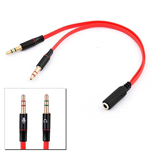 Cabo de Áudio STARTECH (Jack 3.5mm - 50 cm - Vermelho) Ociodual - Divisores e comutadores de áudio e vídeo - jack 3.5mm, 50 cm, vermelho, áudio e microfone