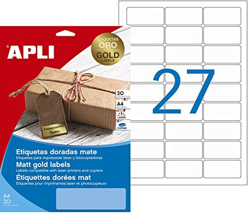 Etiqueta para Impressão Apli 14887 | Dourado (Classificação e Arquivo) APLI - Etiquetas e tags - impressão, dourado