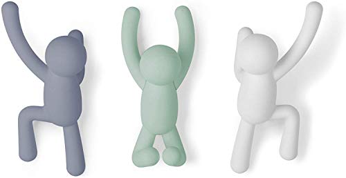 Umbra Buddy 3-Piece Set Of Hooks For Coat Rack Umbra - Ganchos de utilidade - 3 peças, multicolor, fácil de montar, resistente