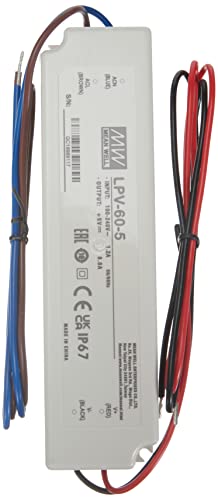 Fonte de Alimentação MEAN WELL LPV-60-5 MEANWELL - Conversores de energia - fonte alimentacao, MEAN WELL, lpv-60-5, sem cabos, potência máxima, tensão saída