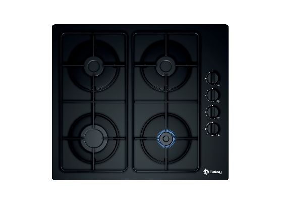 Placa de Gás BALAY 3ETG464MB (Gás Natural - 57.5 cm - Preto) Balay - Cooktops - gás natural, 57.5 cm, preto, 4 bocas, 3000 W
