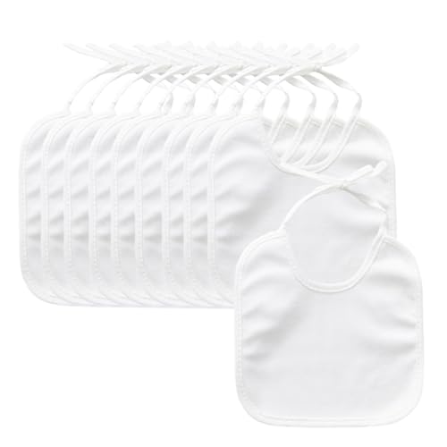 Fraldas Memofynd 10 Baberos Brancos Para Bebés (18 X 18 Cm) MEMOFYND - Amamentação e alimentação - algodão, 18x18 cm, branco, lavável