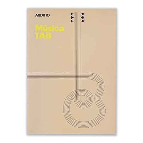 Caderno ADDITIO TAB (A4 - 40 Páginas) Additio - Cadernos e bloco de notas - pentagramas, hexágono, diagramas de acordes, 40 páginas