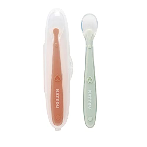 Conjunto de Talheres NATTOU (Silicona - 15.5 x 4 cm) Nattou - Colheres - silicone, ergonômico, confortável, fácil de limpar