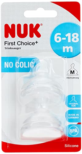 Tetina de Silicone NUK 10125018 | Azul (Cozinha e Bebida) TIGEX - Bicos e forros para mamadeiras de bebê - silicone, azul, 2 peças