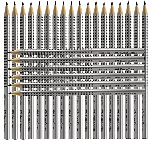 Lápis de Carvão FABER-CASTELL Grip 2001 (Branco) Faber-Castell - Instrumentos de escrita e desenho - carvão natural, traço médio, resistente à água, formato triangular
