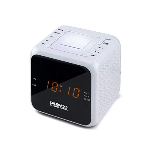 Rádio Despertador DAEWOO DCR-450 Branco Daewoo - Áudio - branco, ecrã, rádio FM, sleep snooze