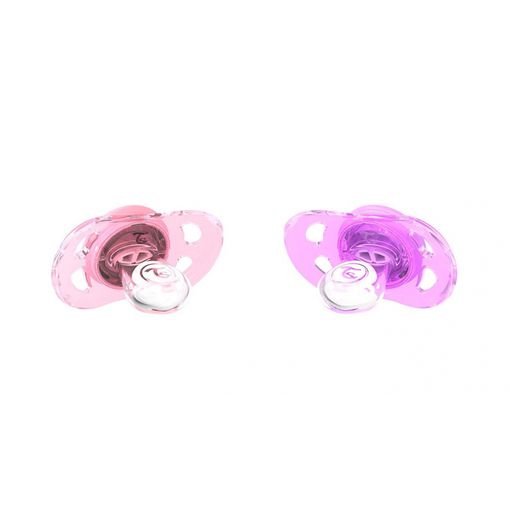Conjunto de chupetas TWISTSHAKE Silicone (Rosa - Violeta) Twistshake - Cuidados com a higiene oral - silicone, ultra macio, ergonómica, ventilação