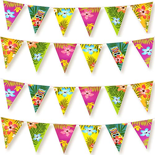 Fita de Bandeira para Festas TOTALLY 4 Unidades FEPITO - Fitas e cortinas de festa - temas tropicales, 19x28 cm, 3 metros, decoração tropical