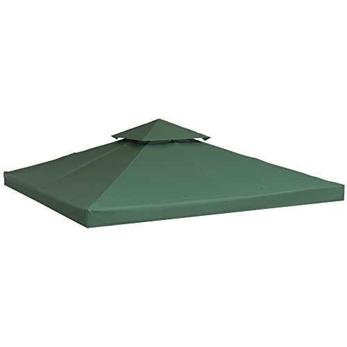 Dossel Substitutivo 3x3m Outsunny para Tenda Pavilhão Toldo Eventos Casamentos Verde Esmeralda Outsunny - Acessórios para toldos e gazebos - dossel substitutivo, tenda pavilhão, verde esmeralda