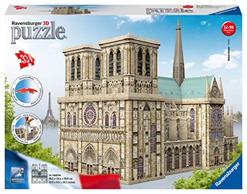 Puzzle RAVENSBURGER 3D Our Lady of Paris (Idade Mínima Recomendada: 6 anos) Ravensburger - Quebra-cabeças de encaixar - puzzle, ravensburger, 3D, igreja de paris, catedral notre dame, 324 peças