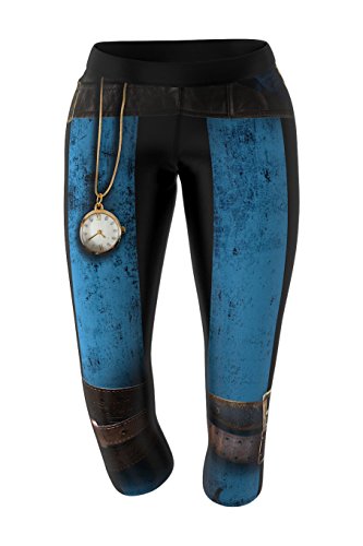 Calções para Mulheres SMMASH Steampunk Azul para Fitness (M) SMMASH X-WEAR - Roupa - steampunk, fitness, azul
