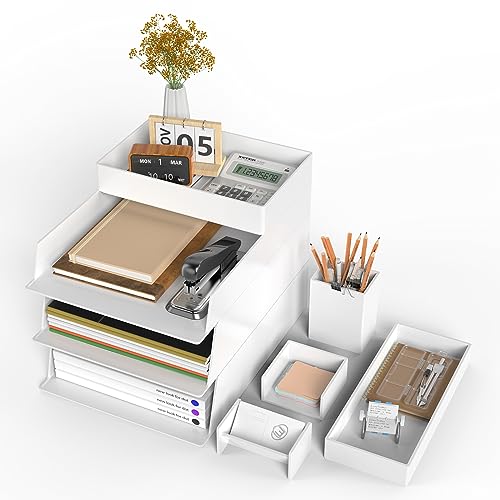Organizador LANNVAN (Branco - Aço e Polipropileno - 23.5x2.5x30 cm) Lannvan - Organizadores de mesa - branco, aço, polipropileno, 23.5x2.5x30 cm