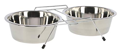 Comedouro para Cães KERBL Double Bowl with Stand (Branco) KERBL - Tigelas, comedouros e bebedouros para animais de estimação - double bowl, stand, branco