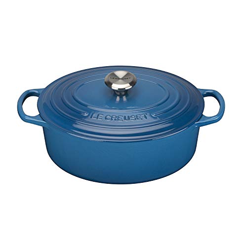 Caçarola Oval Cocotte LE CREUSET Azul 31cm Le Creuset - Fornos holandeses - azul, ferro fundido, 31cm, lavável à máquina