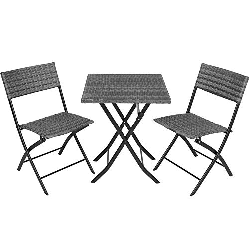 Conjunto de Jardim TECTAKE Trevi (Cinzento - Aço - 45x54.5x81 cm) TecTake - Móveis de exterior - cinzento, aço, 45x54.5x81 cm