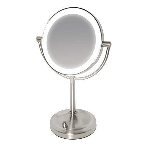 Espelho de Maquilhagem HOMEDICS Double Face Spa Mirror Homedics - Ferramentas de Maquiagem - dois lados, iluminação LED, anti-deslizante, regulador de intensidade
