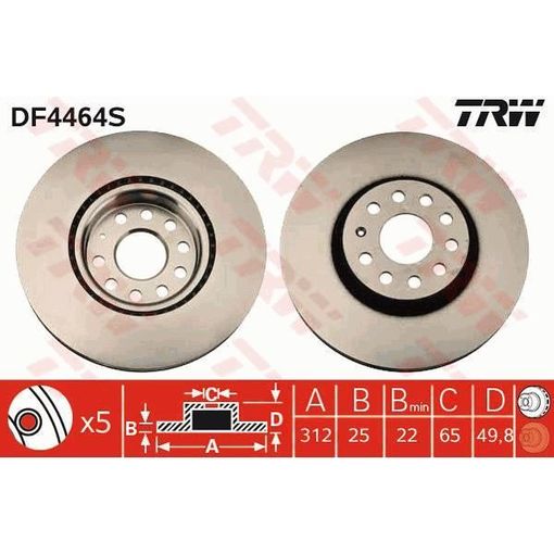 Conjunto de 2 Pastilhas para Calotas de Freio TRW DF4464S (Compatibilidade: Fiat Panda II) TRW - Sistema de freios de veículos motorizados - compatível Fiat Panda II, conjunto 2 pastilhas, calotas de freio