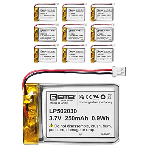 Pilha recarregável EEMB 10PCS EEMB Bateria EEMB - Baterias - 3,7V, 820mAh, sobrecarga 4.28V, 1a