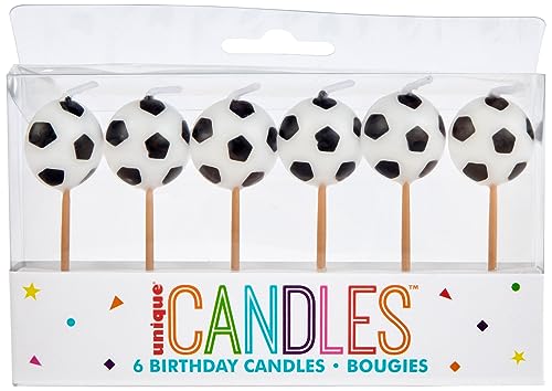Vela com Forma de Bola de Futebol 6 Unidades Unique Party - Velas de aniversário - forma bola, futebol, 6 unidades