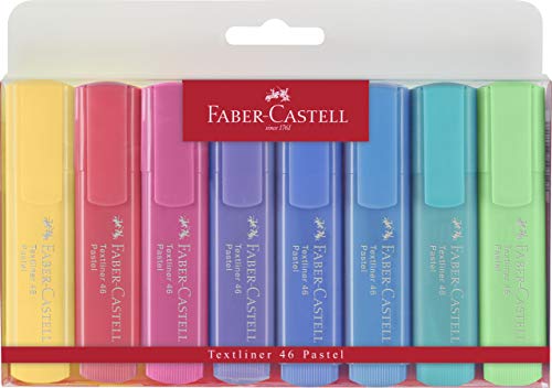 Marcador FABER CASTELL Textliner Pastel (Preto - 1.0 mm) Faber-Castell - Marcadores de texto - pastel, 1.0 mm, design translúcido, tinta à base de água