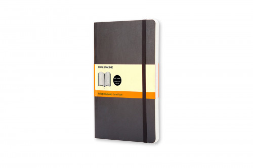 Caderno Liso MOLESKINE Soft Preto (Liso - 13.5x21cm) Moleskine - Cadernos e bloco de notas - 13.5x21cm, capa maleável, elástico, fita