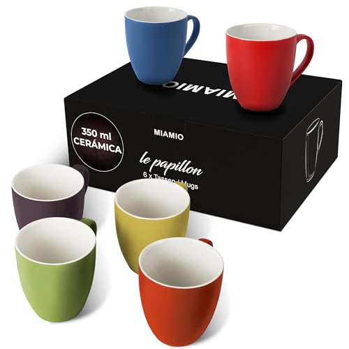 Copo de café Miamio Le Papillon Collection MIAMIO - Canecas - 350ml, porcelana, design elegante, branco e preto
