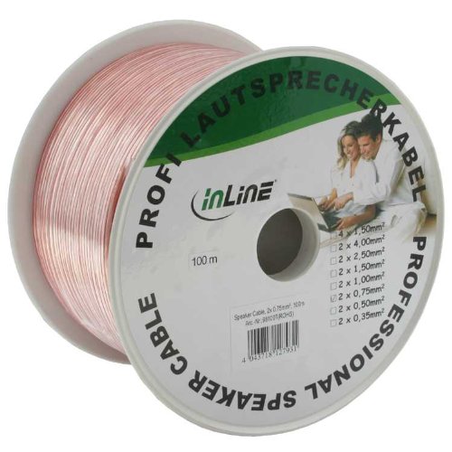 Cabo de Áudio INLINE (RCA - 100 m - Transparente) InLine - Fios e cabos elétricos - 100 m, transparente, RCA, polietileno