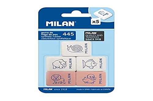Lápis de Cor MILAN 445 (Multicor - 5 Unidades) Milan - Borrachas - multicor, 5 unidades