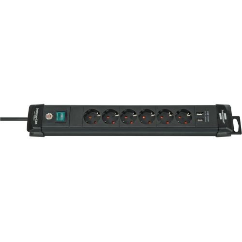 Extensão Elétrica BRENNENSTUHL 1154570100 Brennenstuhl - Filtros de linha e supressores de surtos - interruptor, 6 tomadas, proteção infantil, 3 metros