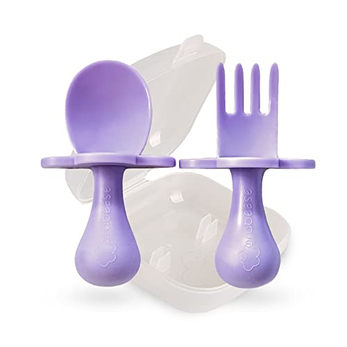 Conjunto de Talheres GRABEASE (Lavanda - Plástico) Bebelephant - Talheres - conjunto, talheres, lavanda, plástico, crianças