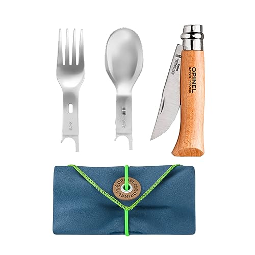 Conjunto de Talheres e Copo OPINEL 08 (Material: Aço Inoxidável) Opinel - Jogos de talheres - aço inoxidável, 8 peças, facas, garfos, colher