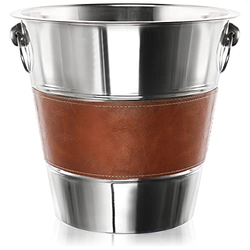 Enfriador de Champâne COM-FOUR com Banda de Couro com-four - Baldes de bebidas e resfriadores - enfriador, champagne, banda couro, gelado, vinho espumoso, ocasiões especiais