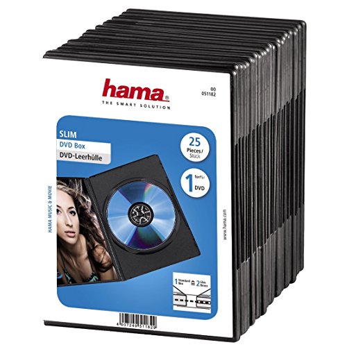 Caixa para discos óticos hama 00119091 transparente Hama - Estojos e organizadores de cd/dvd - transparente, 25 peças, preto, plástico