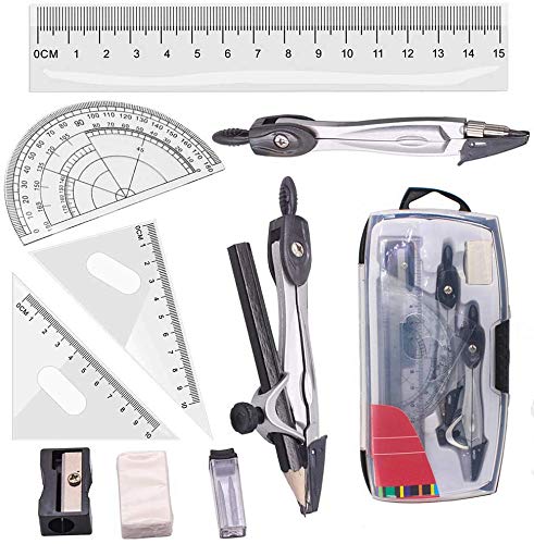 Conjunto de geometria 10 peças (Recondicionado Sinais de Uso) YGTZ - Kits de desenho e pintura - conjunto, geometria, 10 peças, recondicionado