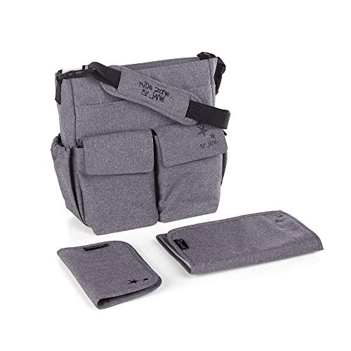 Mochila para Bebé Jane Mama Bag Jet Black | Cinzento Jané - Móveis para bebês e crianças pequenas - compartimentos internos, bolsos externos, suportes laterais, lenço de mudança
