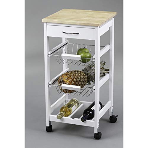 Carrinho de Cozinha SKRAUT HOME (MDF e Madeira) Kit Closet - Carrinhos e ilhas - vários compartimentos, madeira, MDF, botão