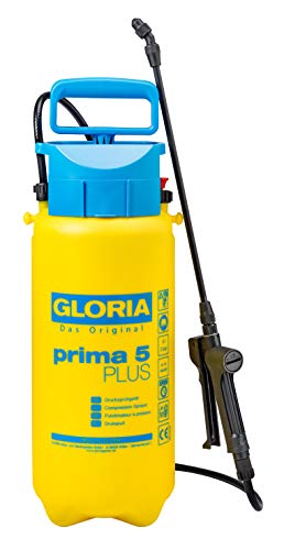 Aspersor Manual Gloria Prima 5 Plus Aço Inoxidável Amarelo e Azul Gloria - Pulverizadores de jardim - 5 l, 3 bar, tubo extensível, pulverizador, epdm