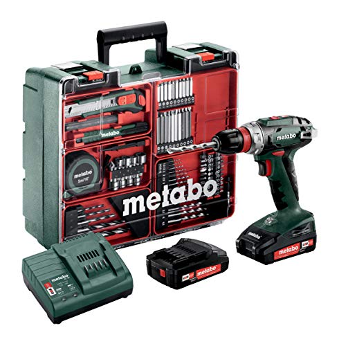 Berbequim METABO BS 18 Mobile Workstation Set metabo - Berbequins elétricos portáteis - bateria ião-lítio, 2000 mAh, 18 V, 24 Nm, 1,3 kg