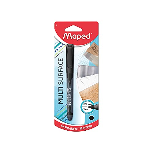 Marcador Permanente MAPED Custom Fino Preto (Ponta de 1 mm) Maped - Marcadores e marcadores de texto - ponta 1 mm, tinta permanente, formato oval