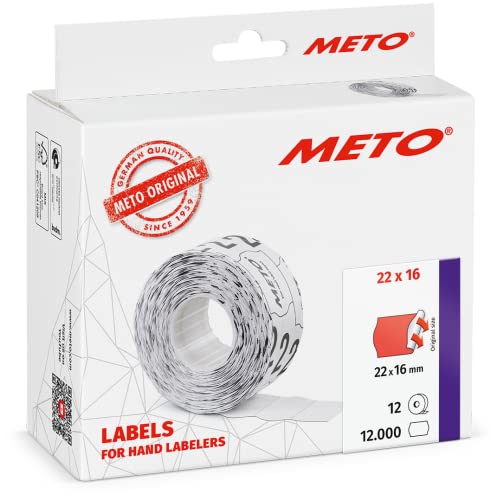 Etiquetas METO 22X16mm Red Fluorescent Meto - Etiquetas e tags - 22x16mm, red fluorescent