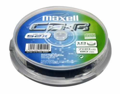 Disco de CD MAXELL CD-R 700MB 80min XL 52x Spindle 10PK Maxell - Mídias vazias - 700 MB, 80 min, 52x, CD-R