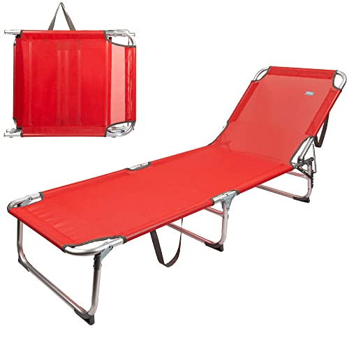 Espreguiçadeira AKTIVE BEACH (Castanho - Poliéster - 180x80x100 cm) AKTIVE - Móveis de exterior - castanho, poliéster, 180x80x100 cm