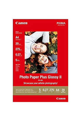 Papel Fotográfico CANON Plus Glossy II PP-201 (A4) Canon - Papel de impressora e copiadora - brilhante, a4, acabamento brilhante, impressão digital