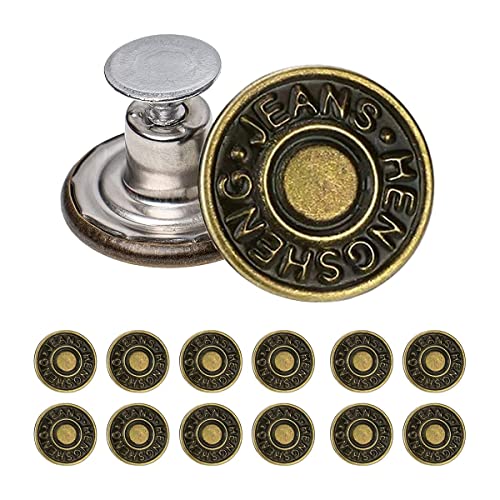 Conjunto de 12 Botões para Calças Unissexo (17 mm) AONAT - Fixadores e fechos de artesanato - botões, calças, unissexo, borracha, macia, suave