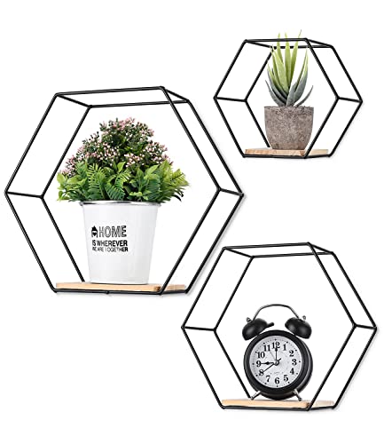 Conjunto de 3 Prateleiras Hexagonais para Casa de Banho LIESUN Liesun - Prateleiras industriais - conjunto, prateleiras hexagonais, casa de banho, decoração